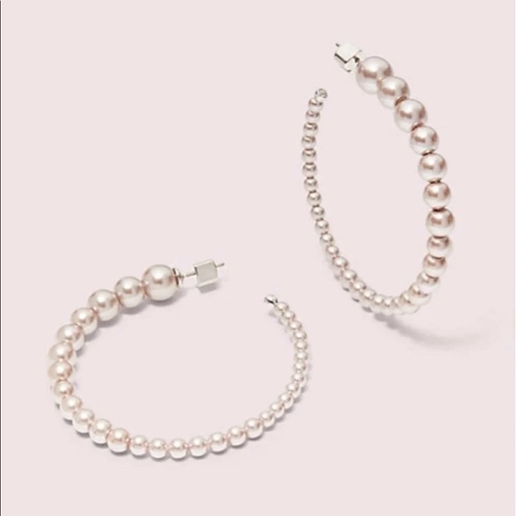 Kate Spade Modern Pearls Hoop Earrings 